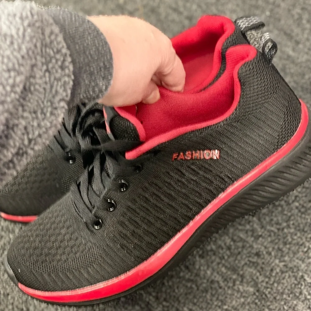 Black and Red Athletic Sneakers